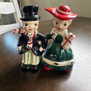 Vintage 1950' Lefton Christmas Salt & Pepper Holiday Shakers